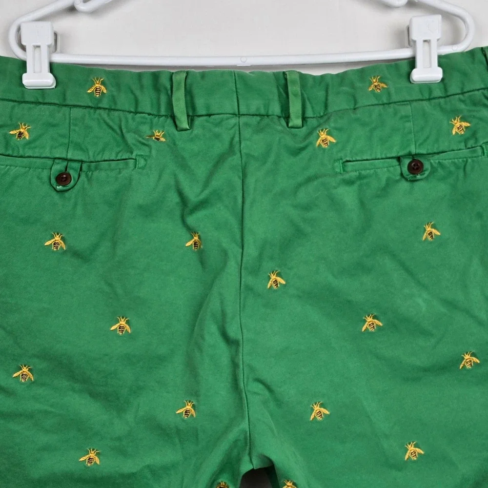 Polo Ralph Lauren Mens Green Bumblebee Embroidered Chino Shorts Size 40 Bee Prep